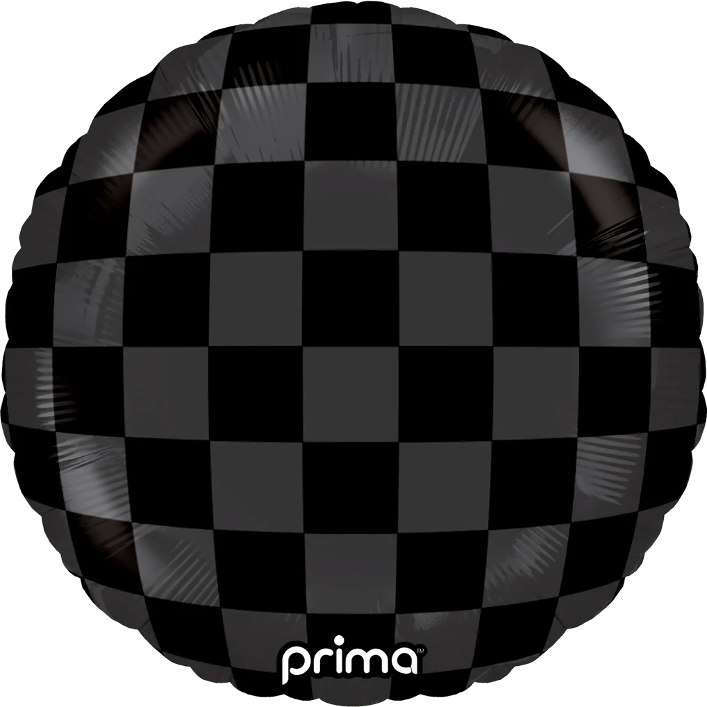 PRIMA 9" Round Black Shiny & Matte Checker Print